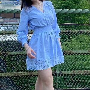 Zara Light Blue Long Sleeve Dress